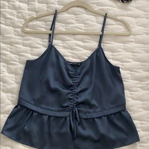 Abercrombie & Fitch blue satin tank